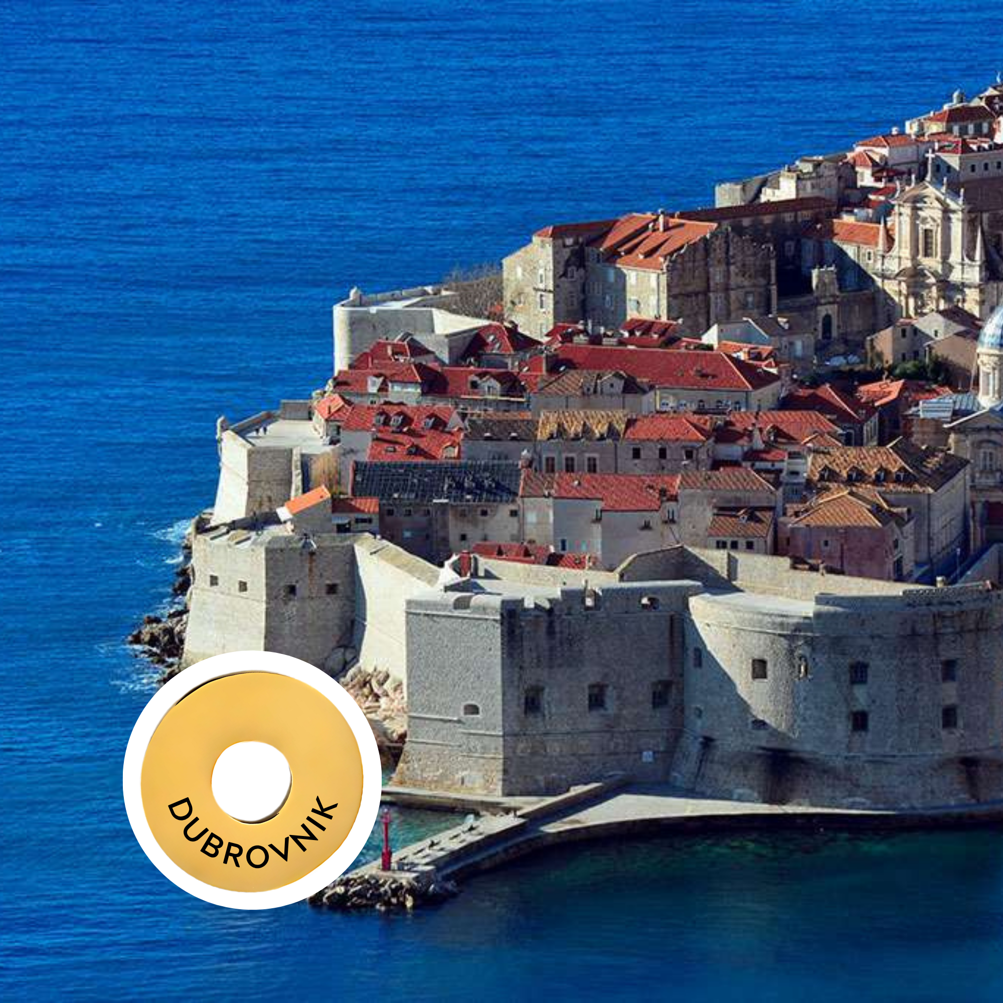 Dubrovnik engraved city travel ring