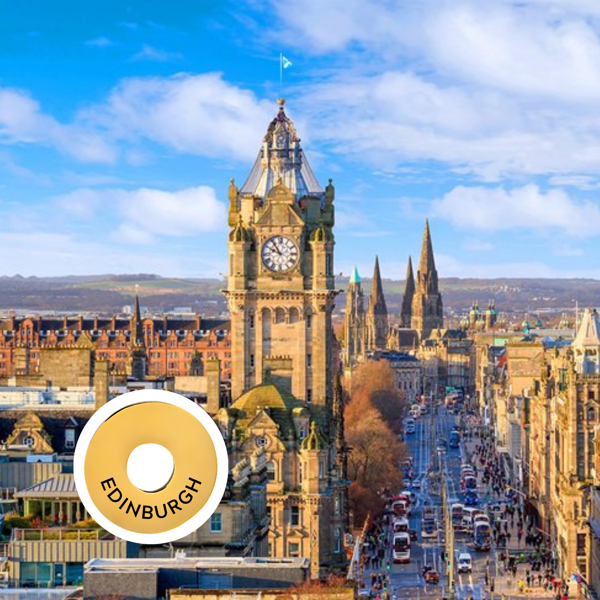 Edinburgh engraved city travel ring
