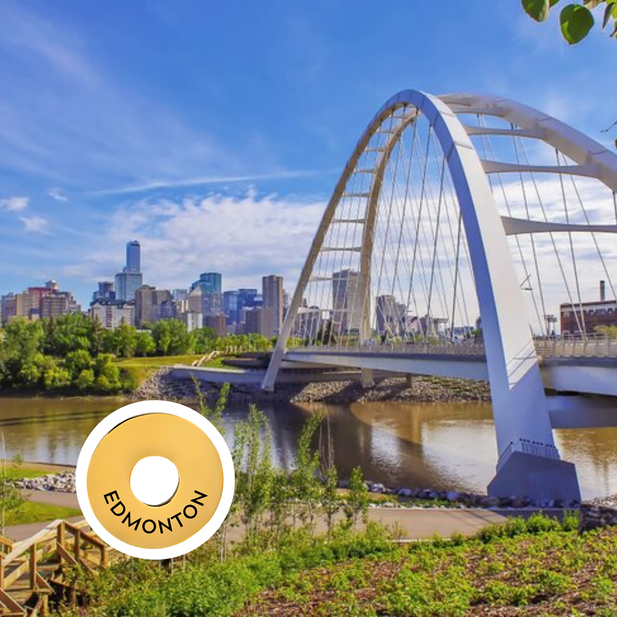 Edmonton engraved city travel ring