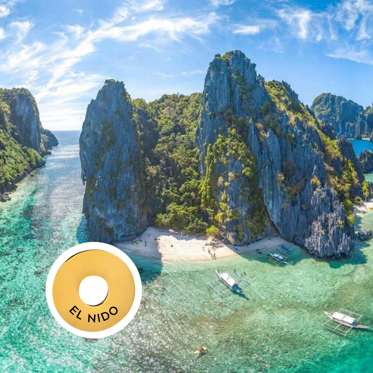El Nido engraved city travel ring