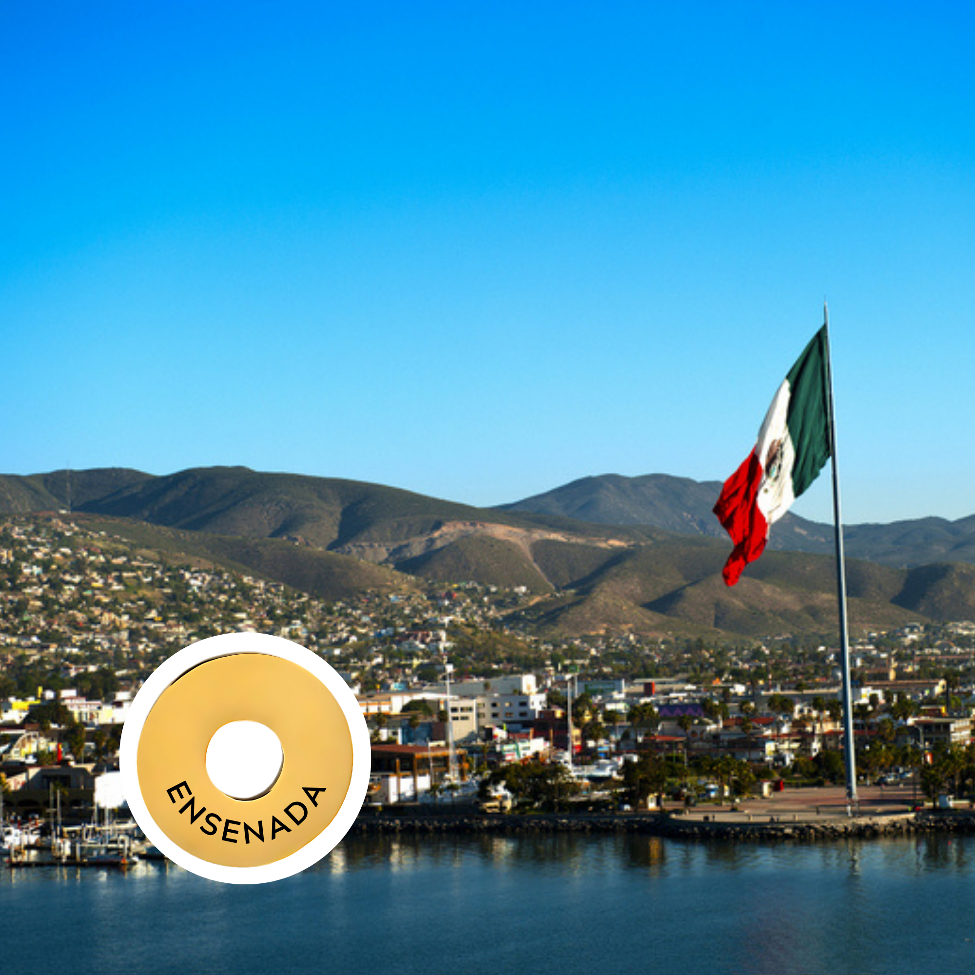 Ensenada engraved city travel ring