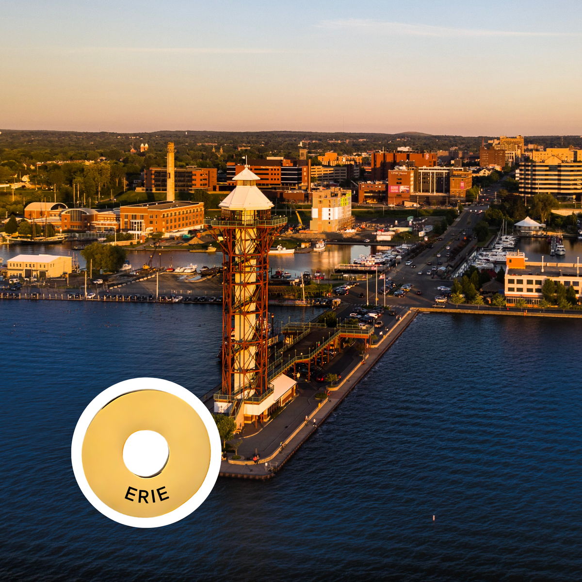 Erie engraved city travel ring