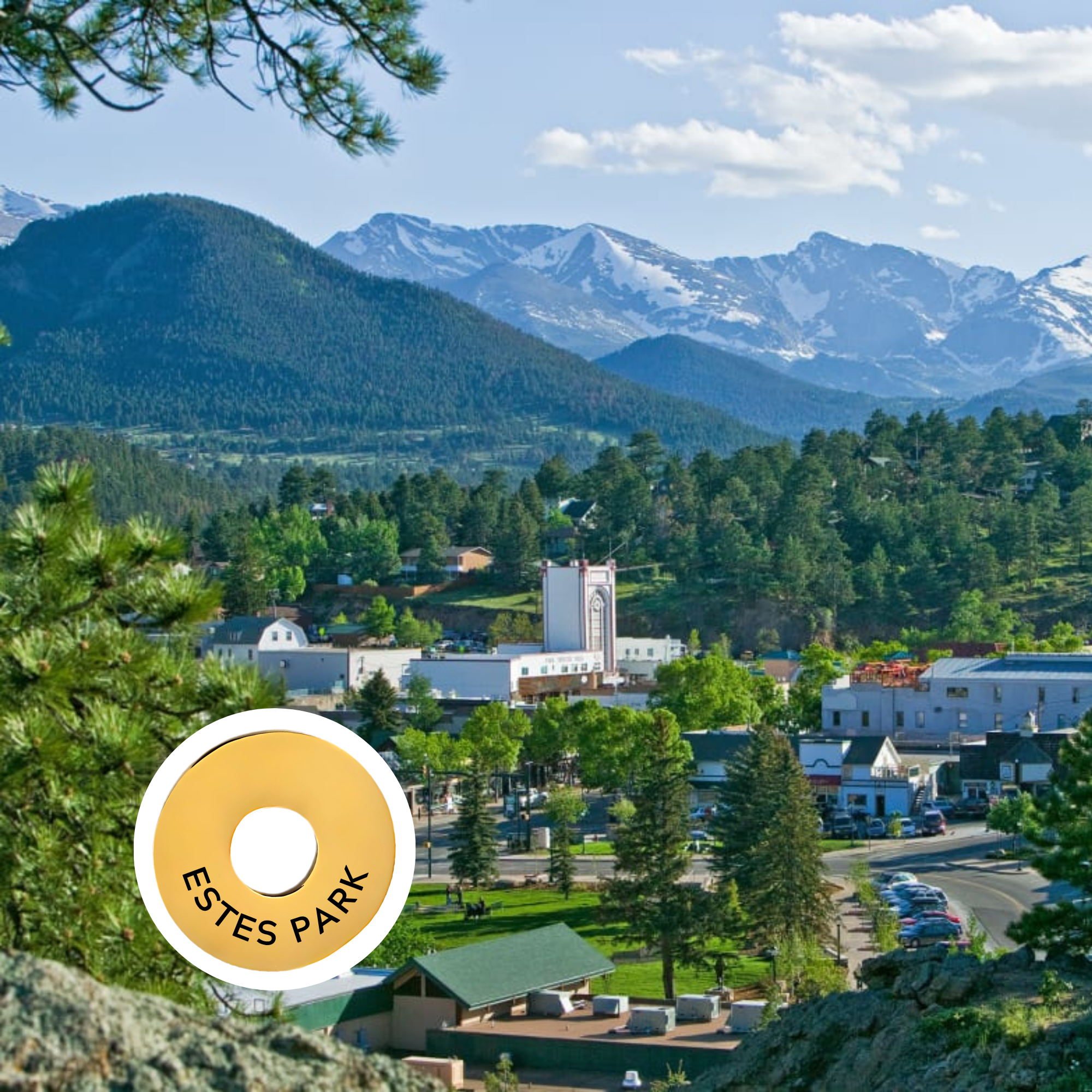 Estes Park engraved city travel ring