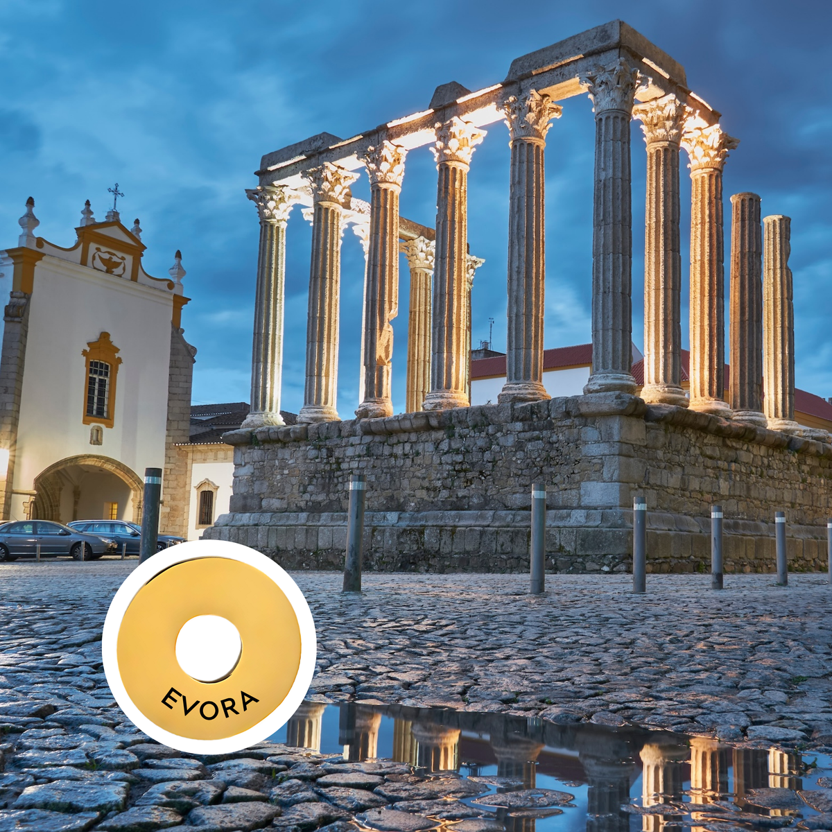 Evora engraved city travel ring