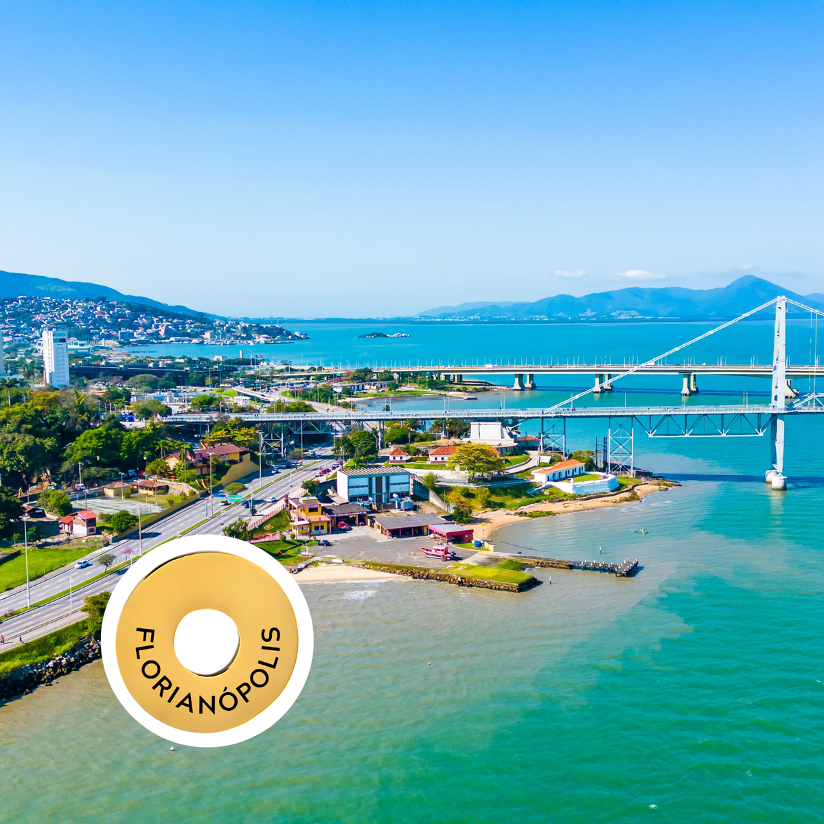 Florianópolis engraved city travel ring