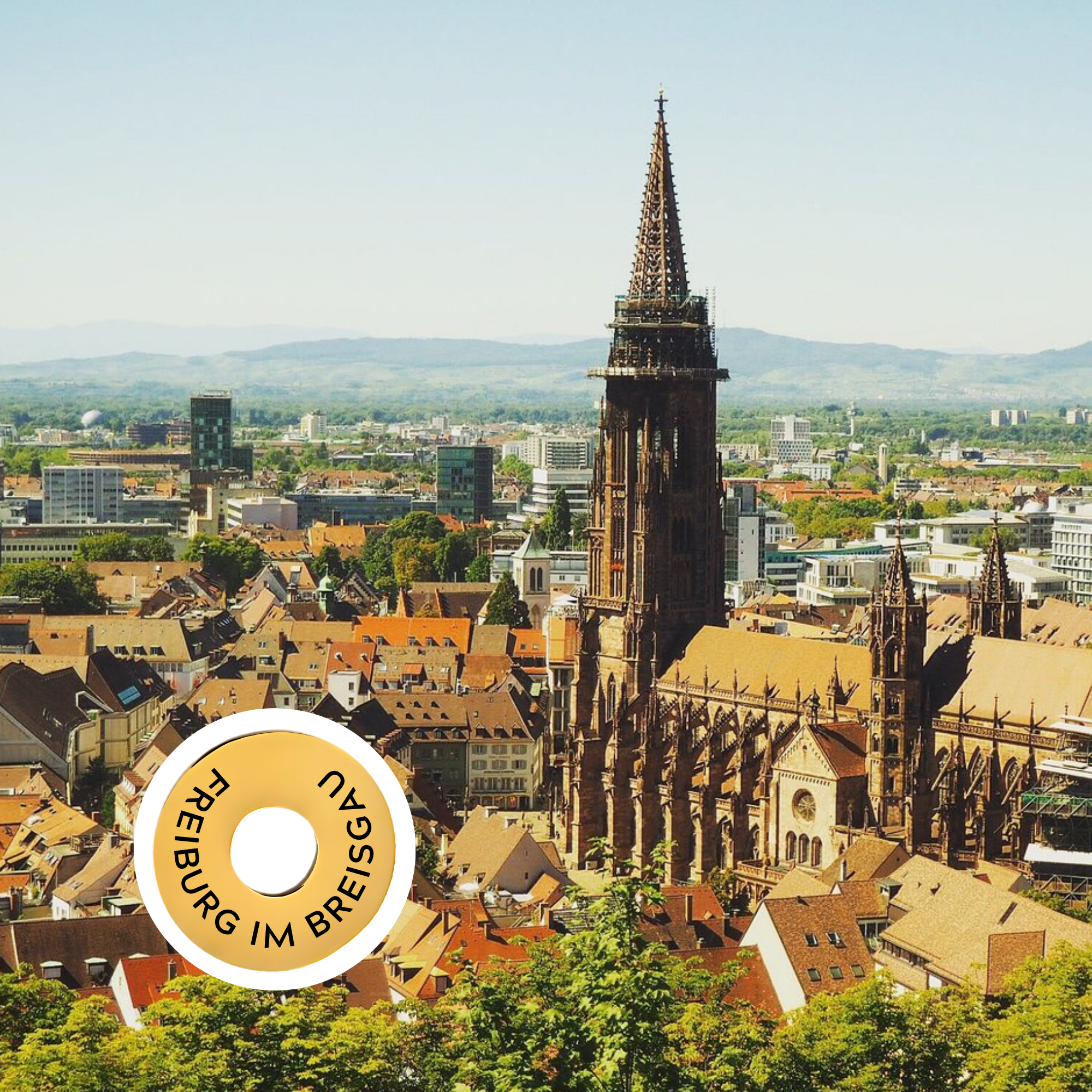 Freiburg im Breisgau engraved city travel ring