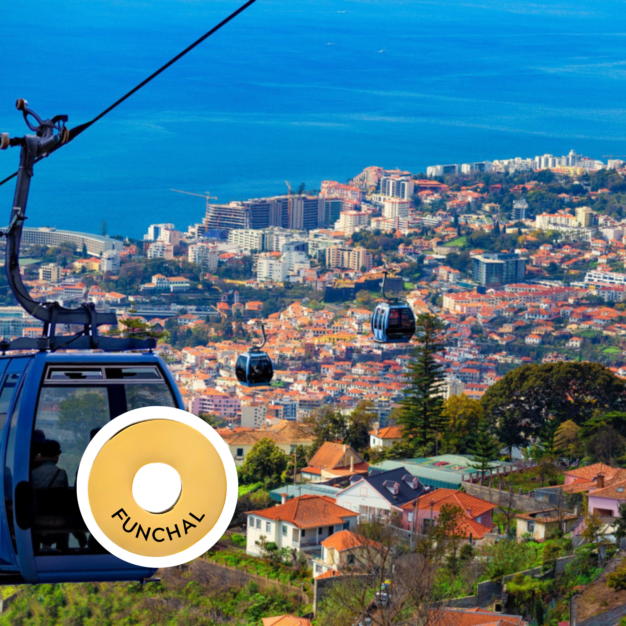Funchal engraved city travel ring
