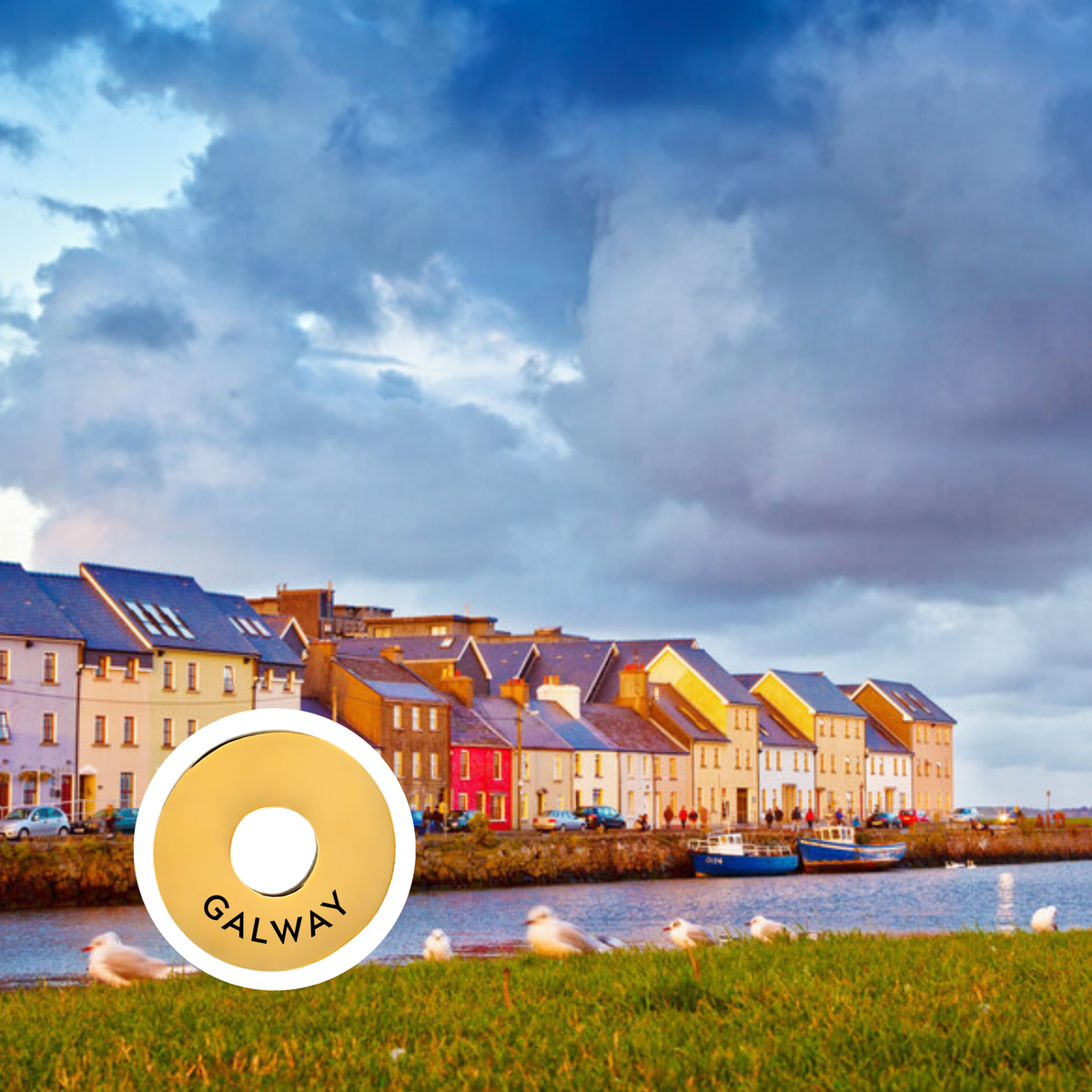 Galway engraved city travel ring