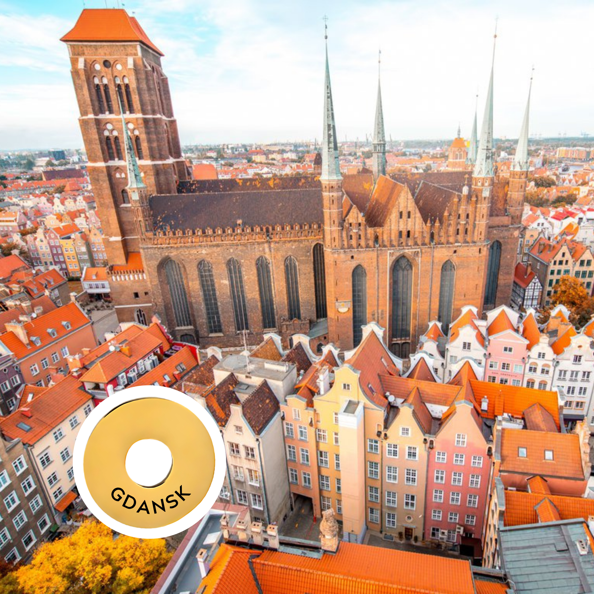 Gdansk engraved city travel ring