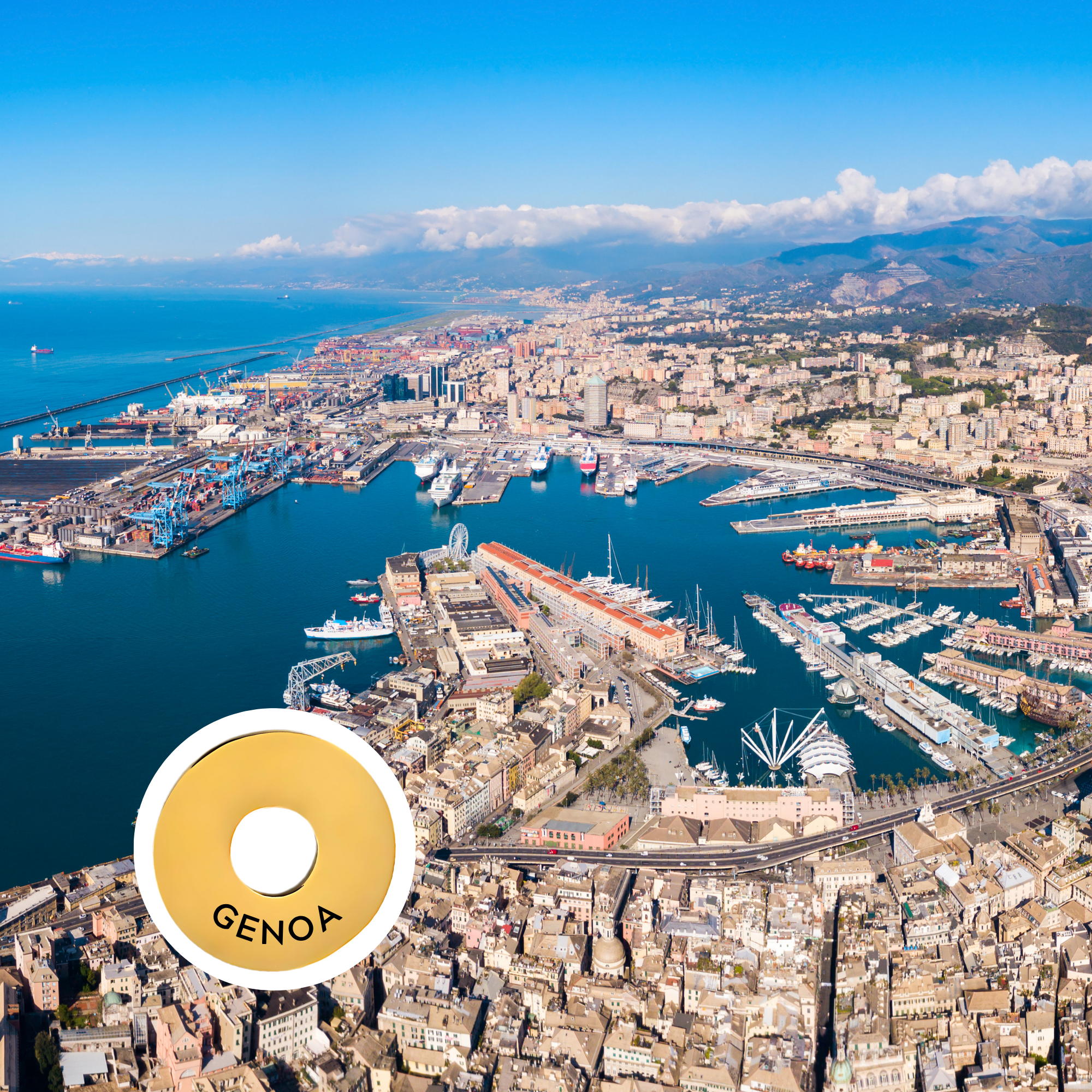 Genoa engraved city travel ring