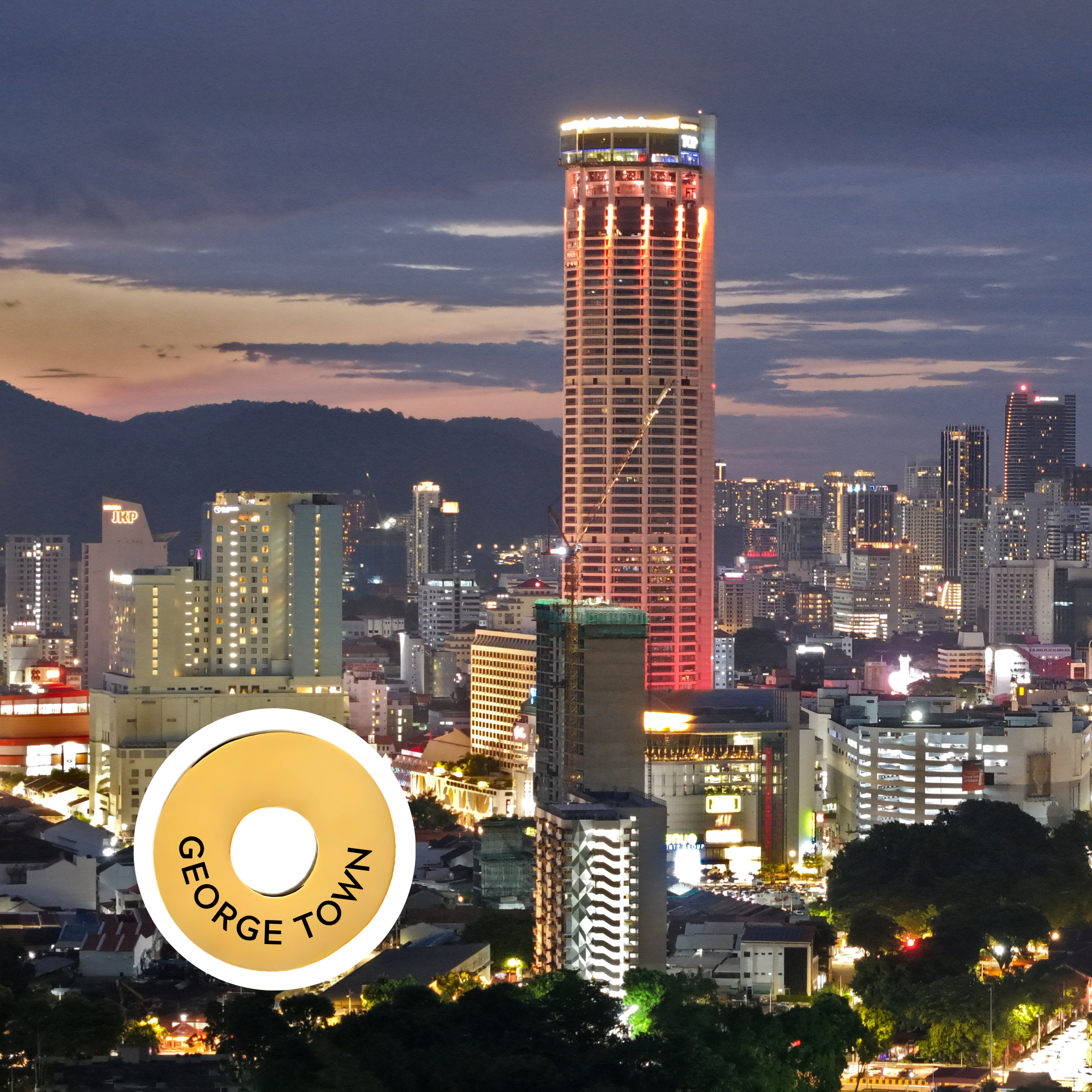 George Town engraved city travel ring