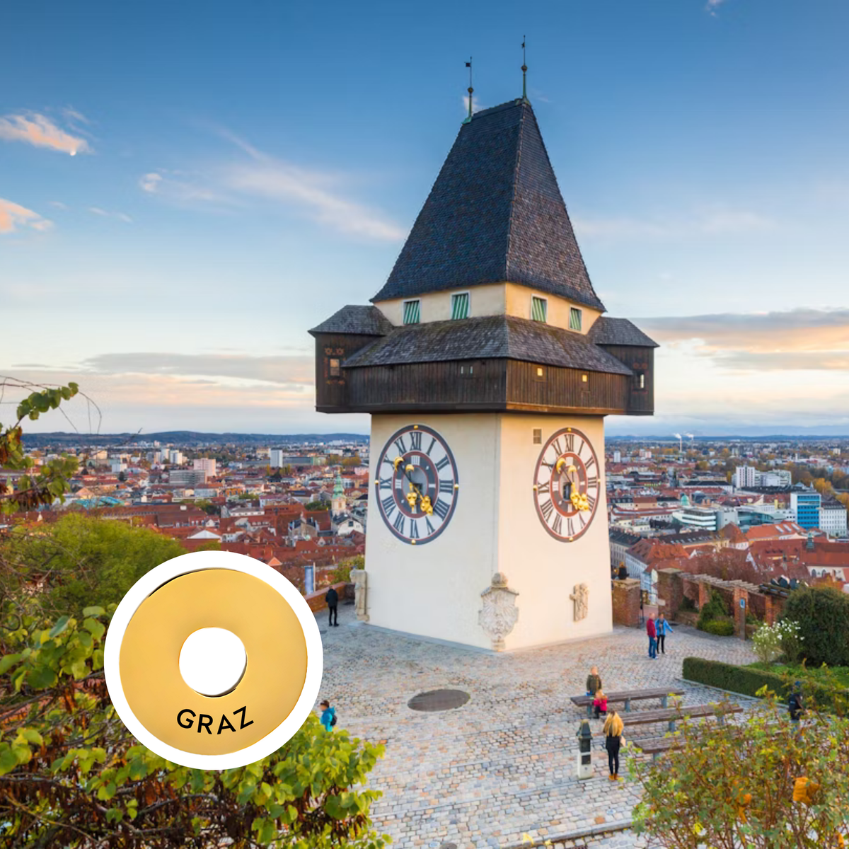 Graz engraved city travel ring