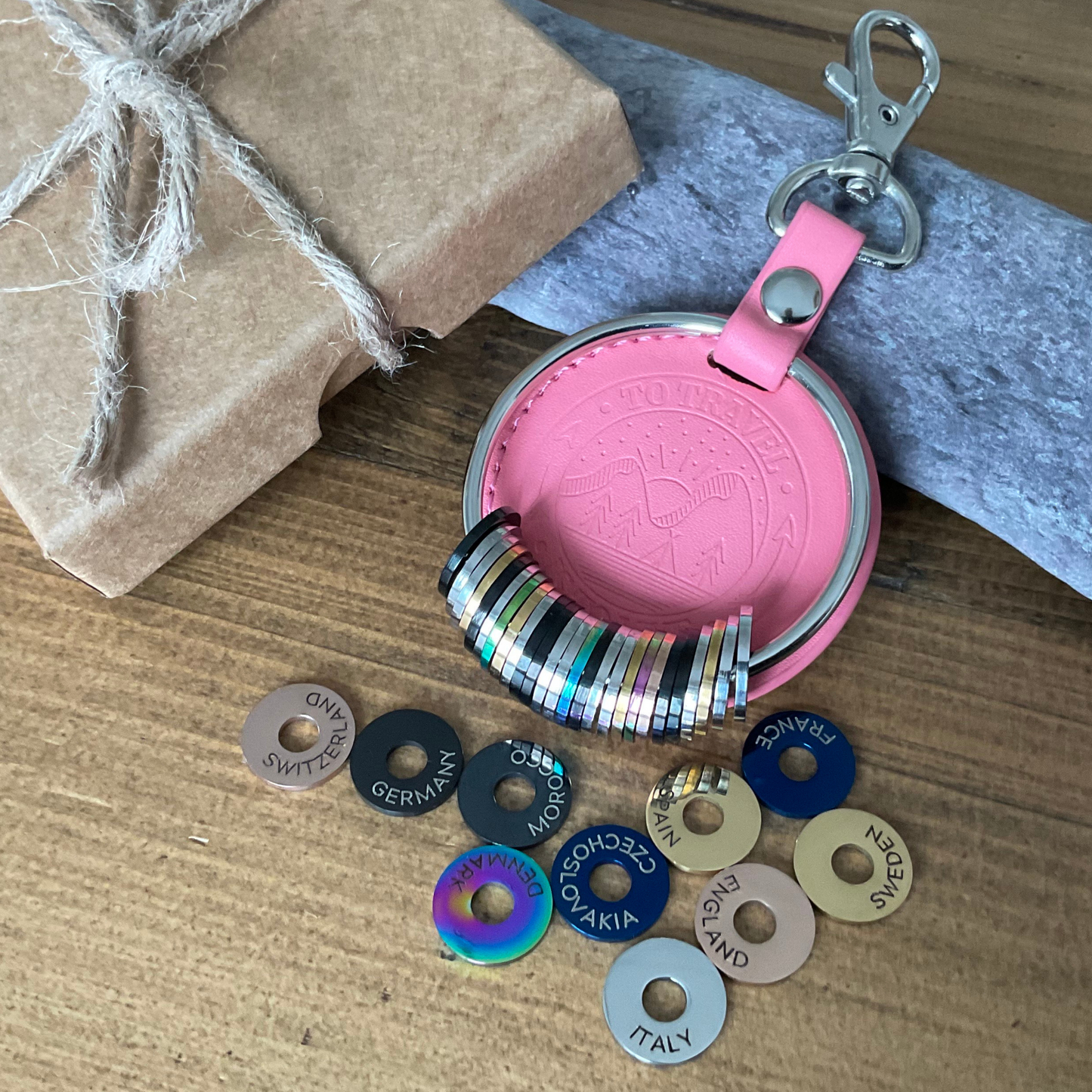 Vegan Leather Travel Keyring