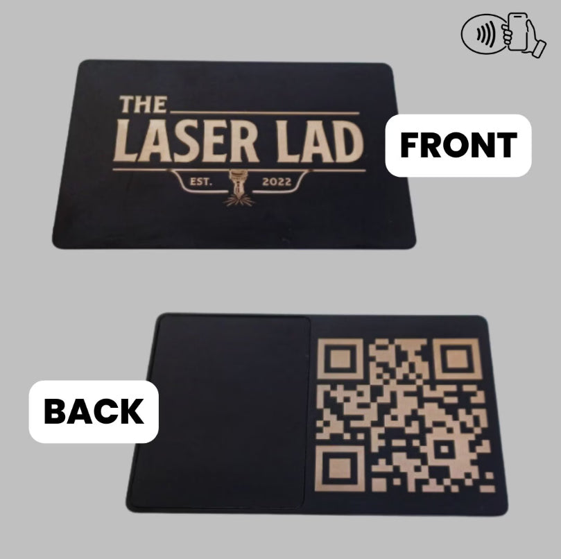 Black Full Metal NFC Business card - Vcard, Tap Card (2 Sided Laser Engraved)