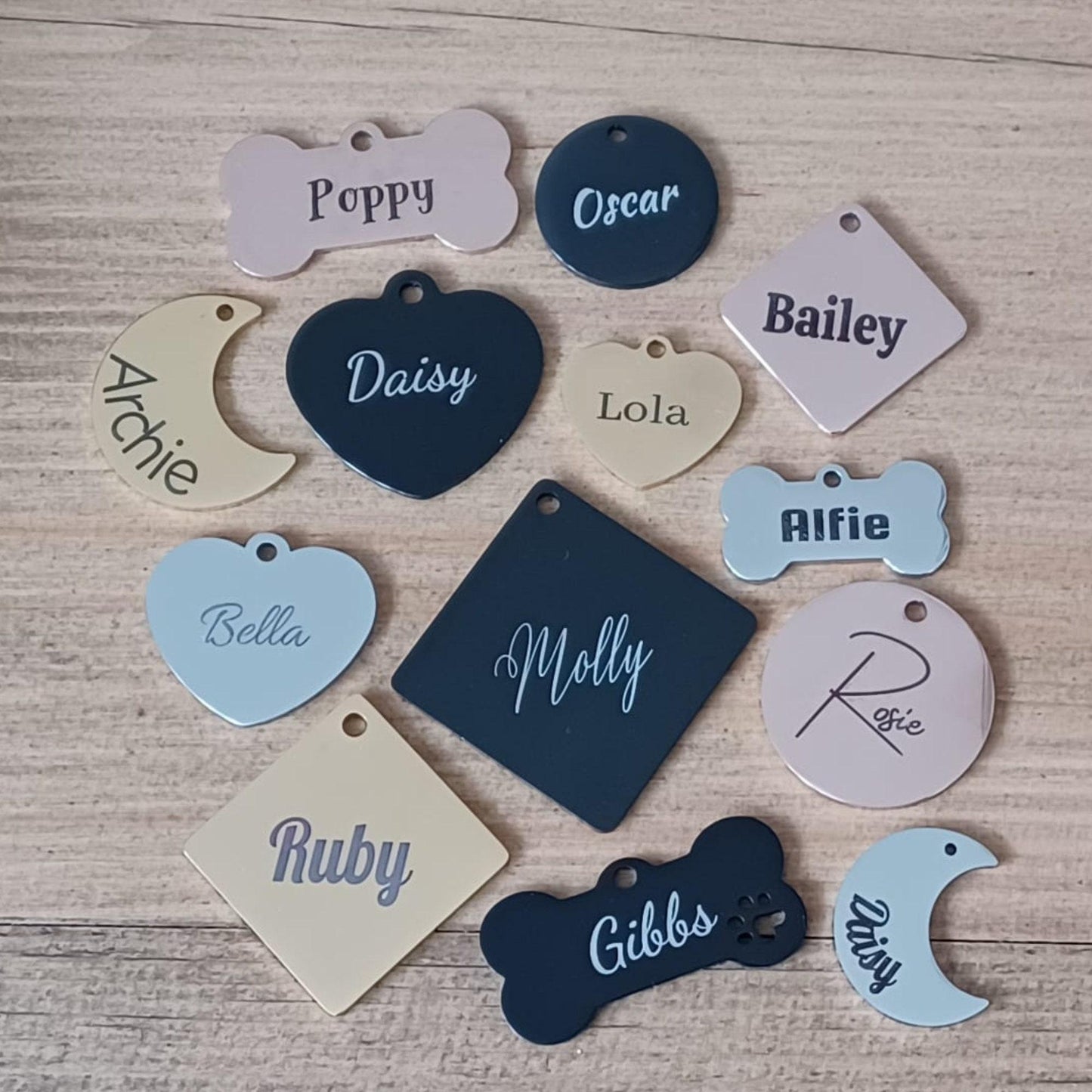Custom Pet ID Tags, Personalised Dog Tag, Cat Tag, Stainless Steel Engraved Tags With Pets Name and Number, 2 Sided