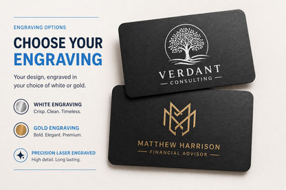 Black Hybrid NFC Business Card – Gold or Silver Engraving