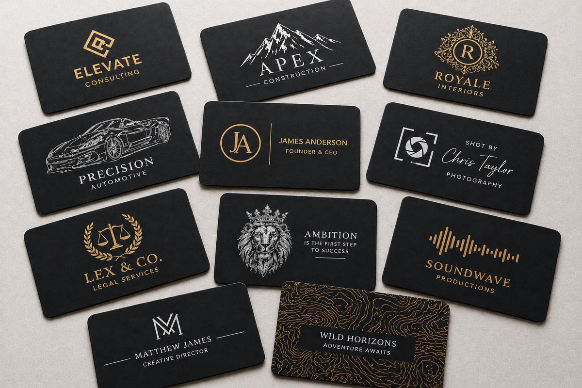 Black Hybrid NFC Business Card – Gold or Silver Engraving