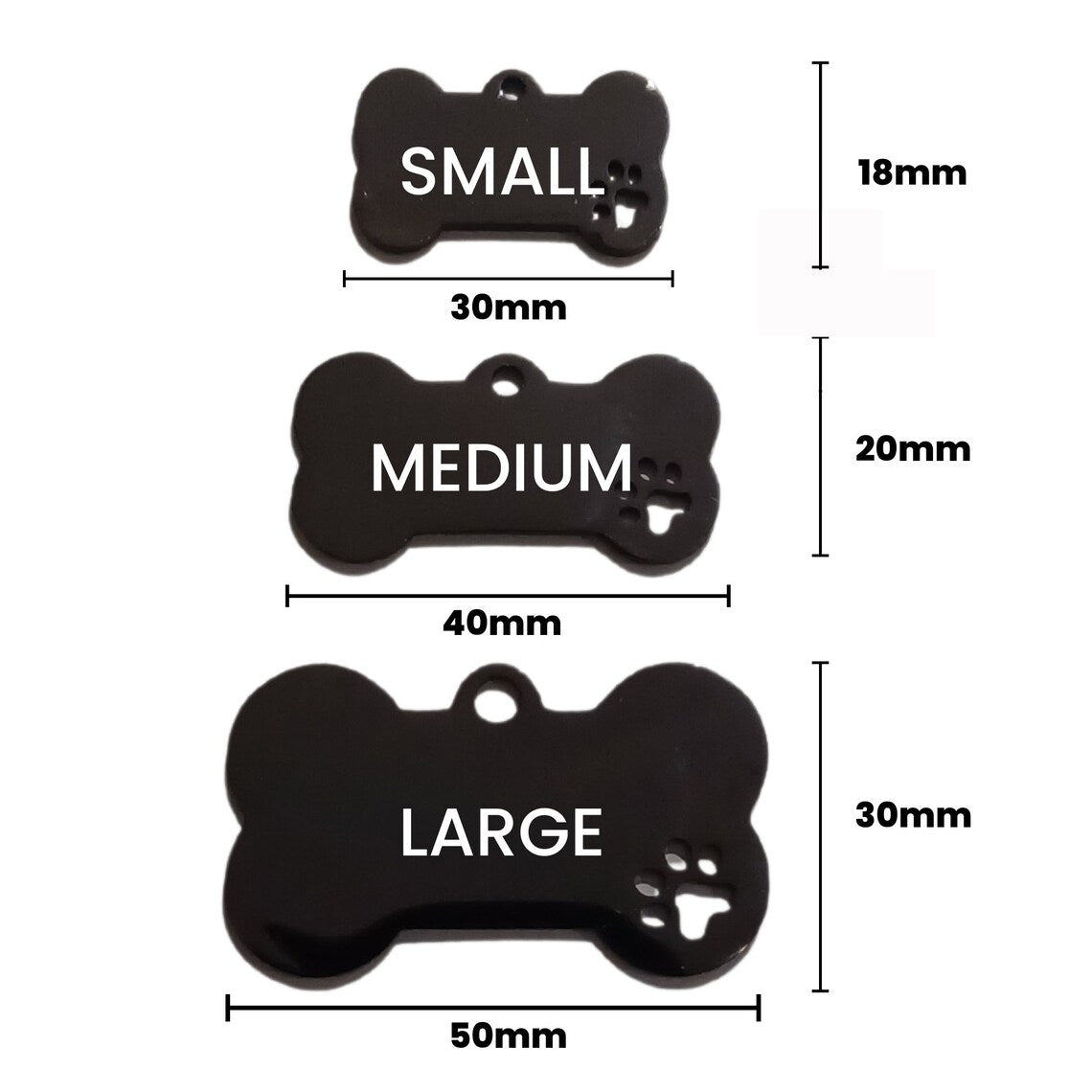 Bone Shape with Paw Pet ID Tag