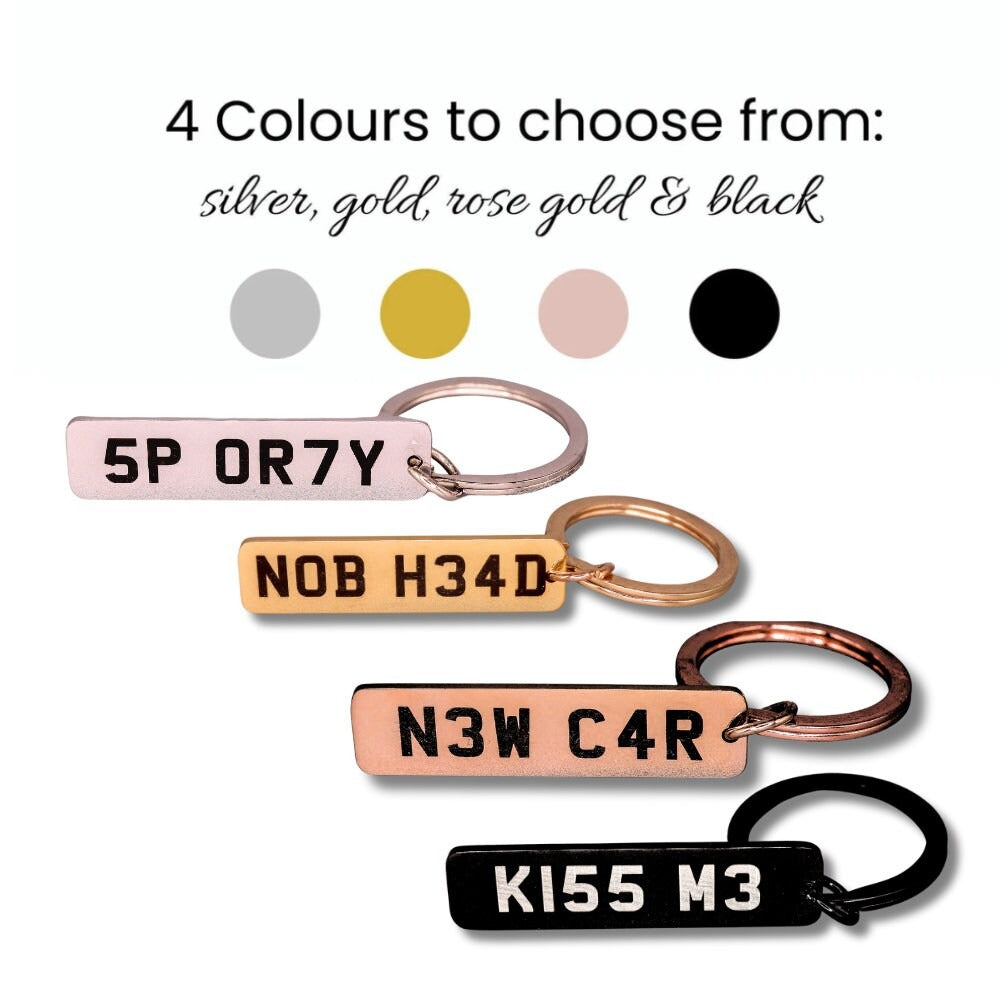 Custom Licence Plate Keychain, Personalised Number Plate Keychain, Custom Car Plate Keyring, Mini Number Plate Key Ring, Name Plate Keychain
