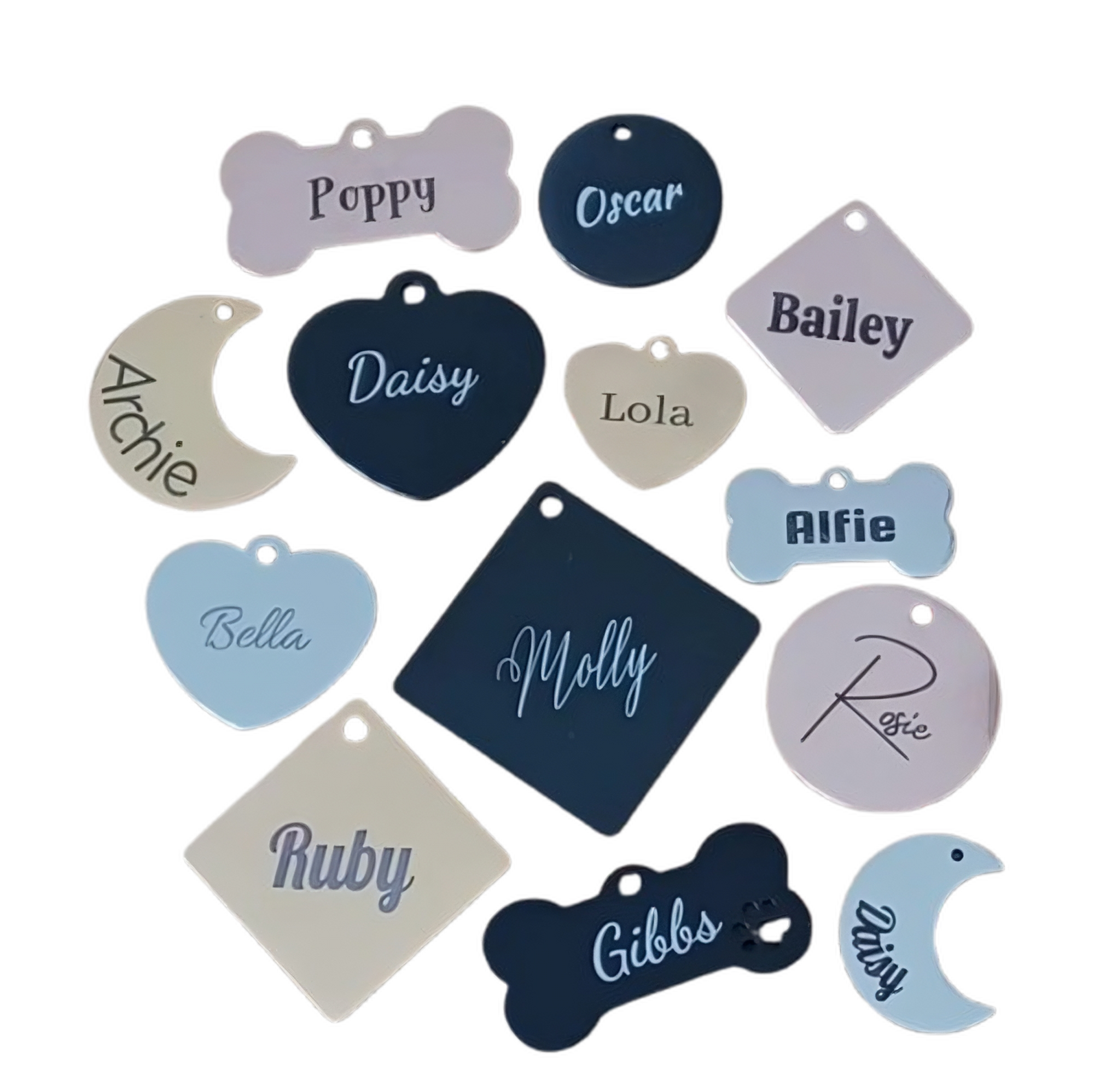 Custom Pet ID Tags, Personalised Dog Tag, Cat Tag, Stainless Steel Engraved Tags With Pets Name and Number, 2 Sided