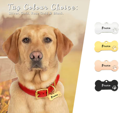 Bone Shape with Paw Pet ID Tag